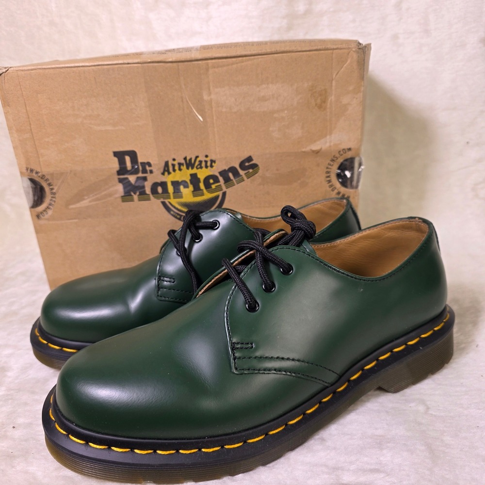 Dr. Martens 1461 Oxford Green Smooth Leather 39 Womens 8 Mens 7 NEW